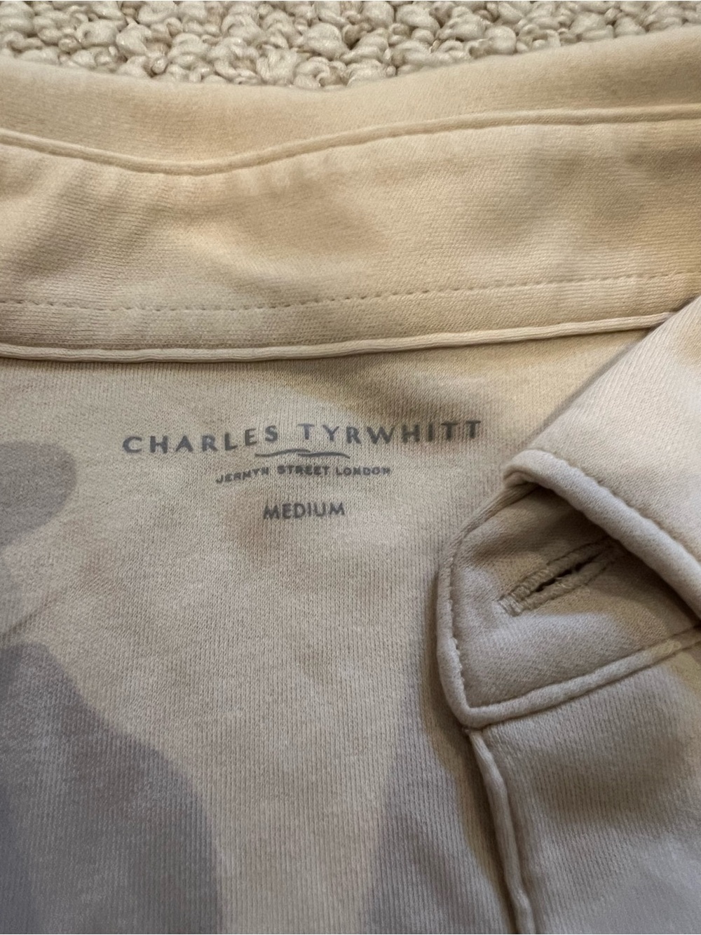 Charles Tyrwhitt Beige Polo Shirt - Classic Short Sleeve - Picture 2 of 3